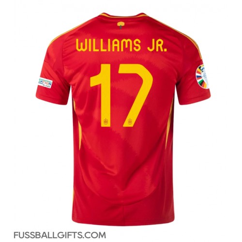 Spanien Nico Williams #17 Fußballbekleidung Heimtrikot EM 2024 Kurzarm